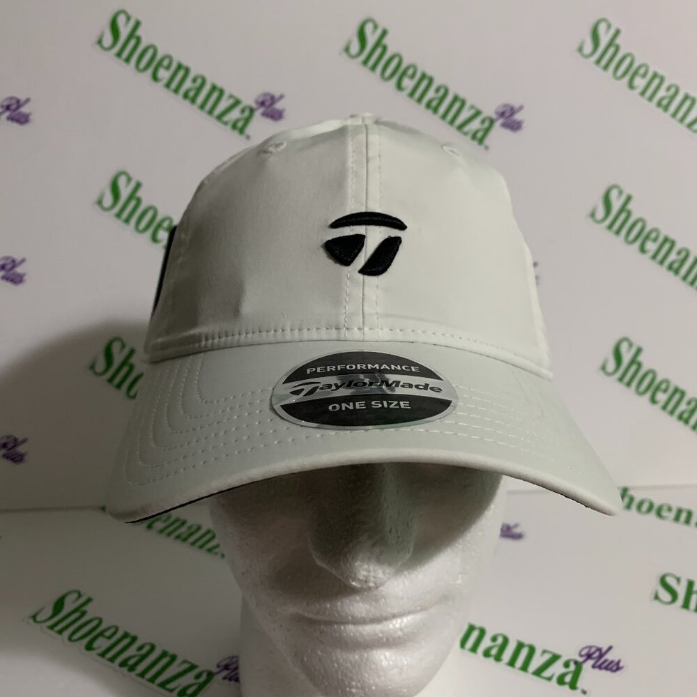 TaylorMade Hat Performance Golf Adjustable Strap White Black Logo Cap One Size